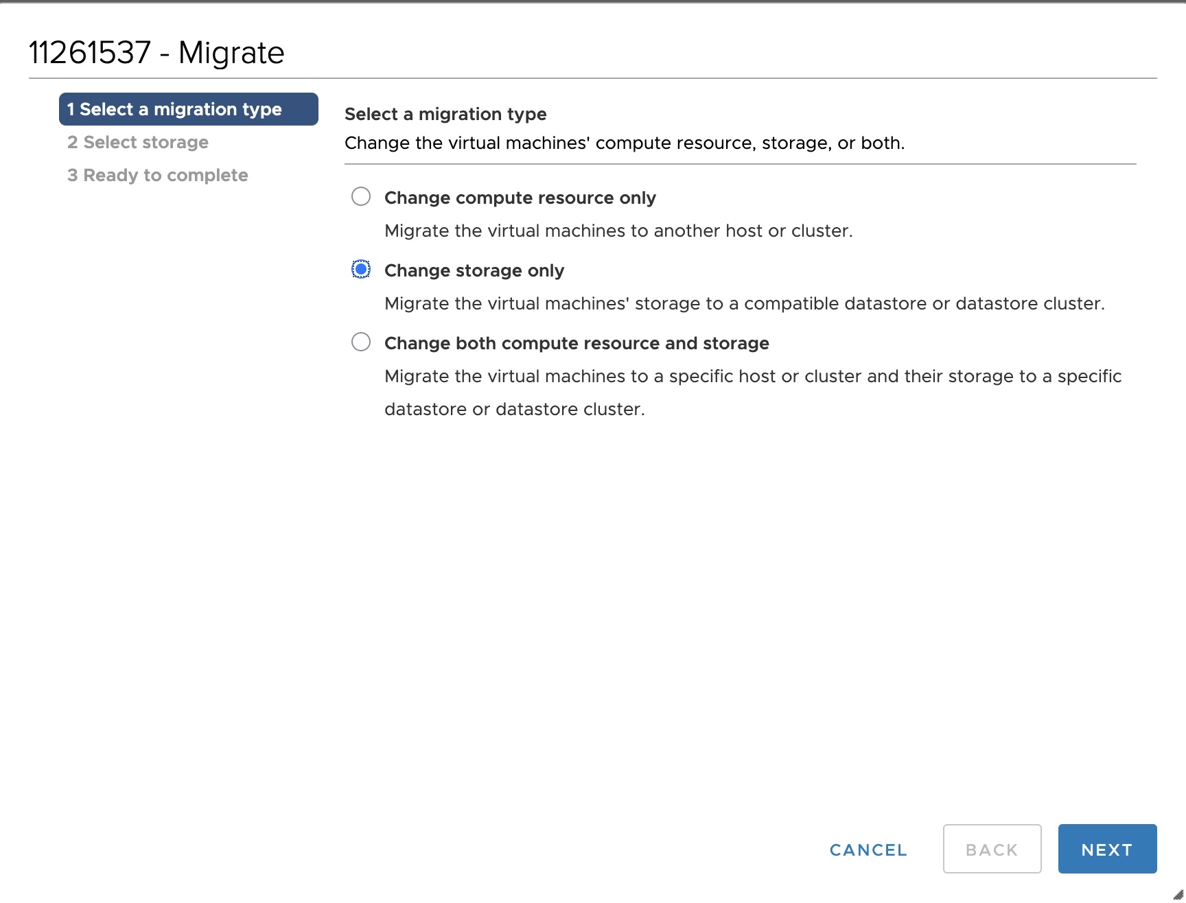 Slide disk migration, vSphere, nfs