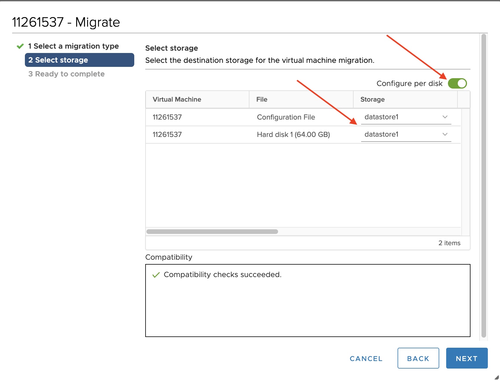 Slide disk migration, vSphere, nfs