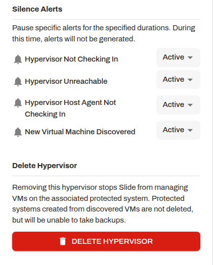 Hypervisor settings, continued