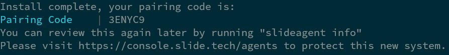 Slide Linux Agent installation start