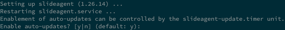 Slide Linux Agent installation start